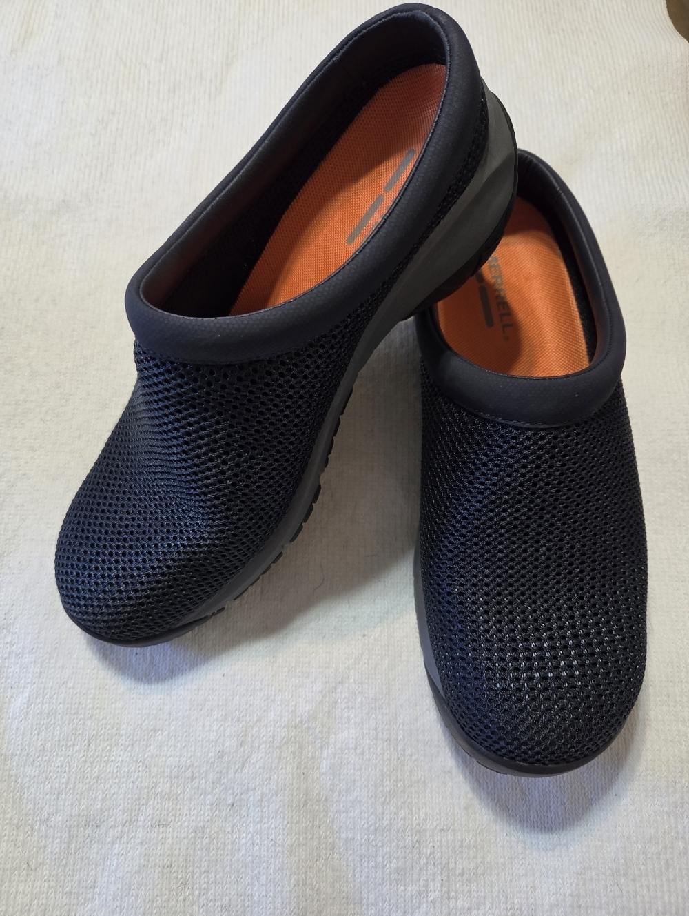 Merrell Women's  Navy Blue Mesh Slip-On Shoes with Orange Insole. Sz 9 - Picture 3 of 6